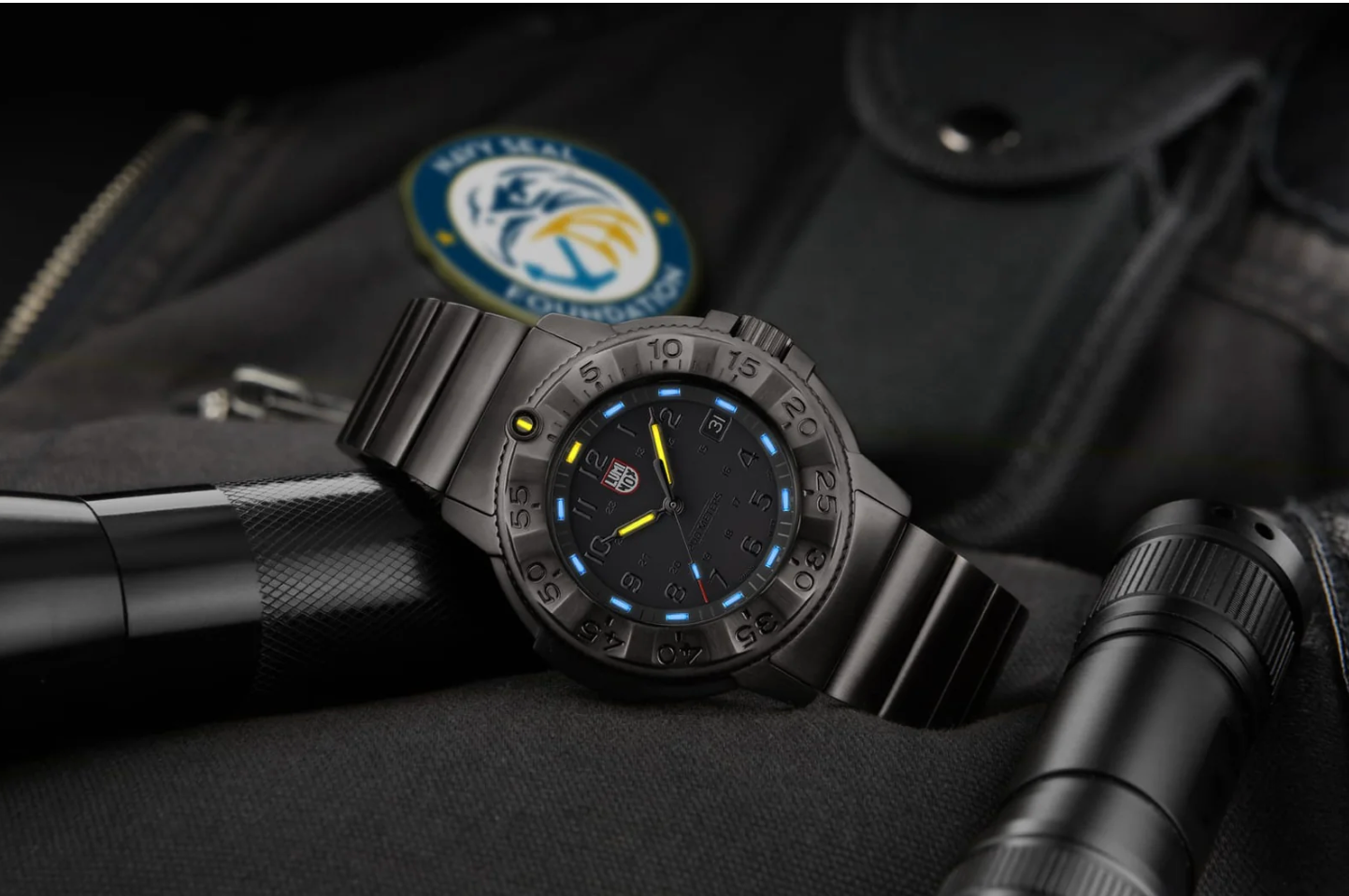 Luminox Navy SEAL Foundation XS.3228.NSF 43mm Sapphire Swiss Made Black Watch