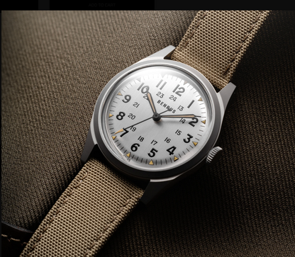 Benrus DTU White Dial Swiss Automatic Field Watch 38mm Sapphire Crystal ETA 2892