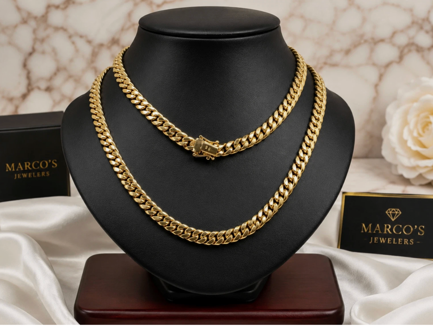 Premium 10K Yellow Gold Miami Cuban Link Chain Necklace 6mm 22 Inch Necklace Box Lock
