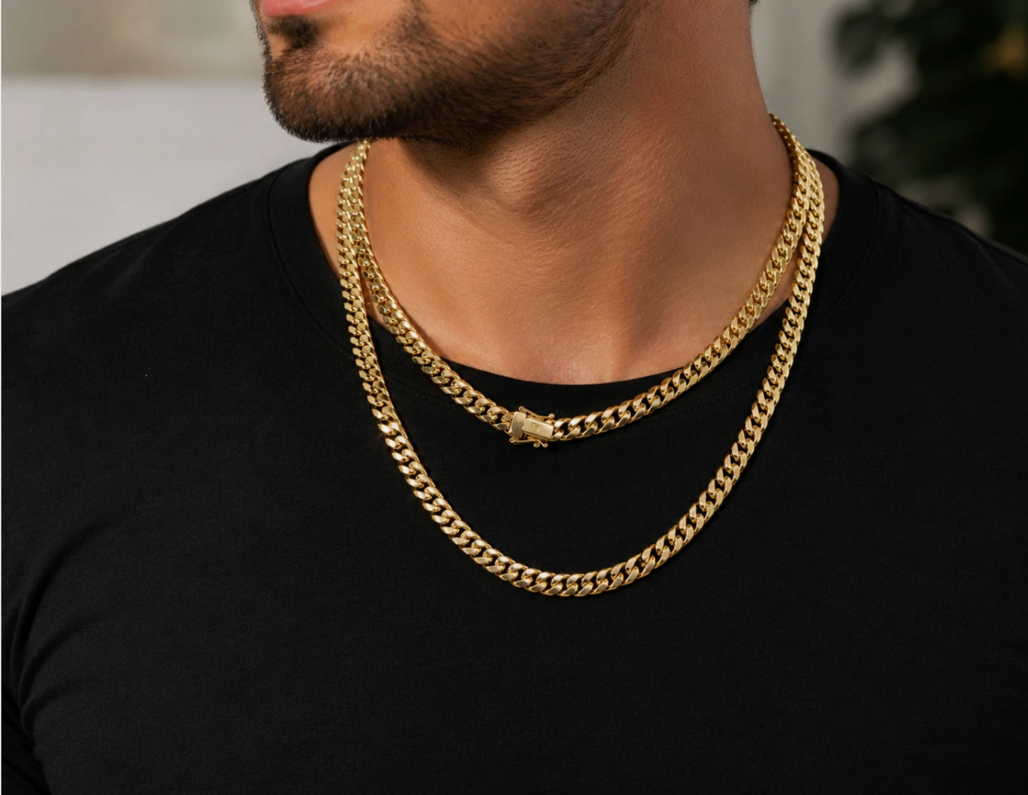Premium 10K Yellow Gold Miami Cuban Link Chain Necklace 6mm 22 Inch Necklace Box Lock