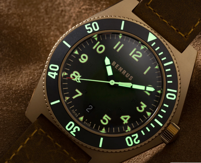 BENRUS TYPE 2 UJ 41.5mm Swiss Made Automatic Watch Bronze PVD ETA 2892 Sapphire Crystal