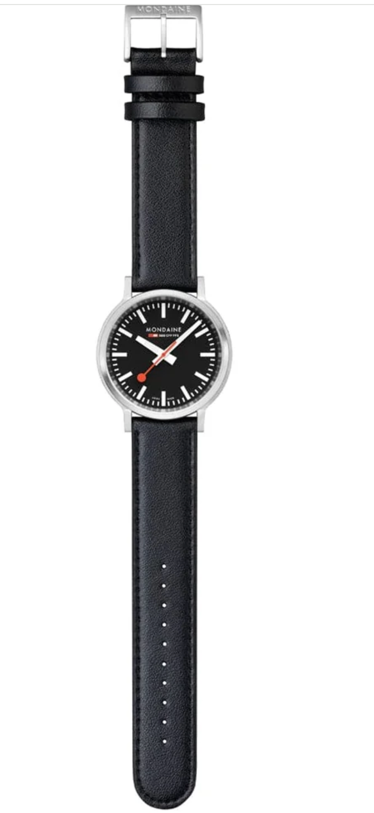 Mondaine Stop2Go Swiss Made 41mm Black Dial Sapphire Watch MST.41020.LBV.2SE
