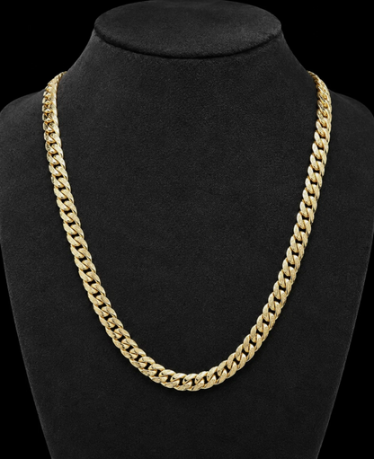 14K Pure Yellow Gold Miami Cuban Link Chain 6mm 24" Inc Men's Necklace Box Lock