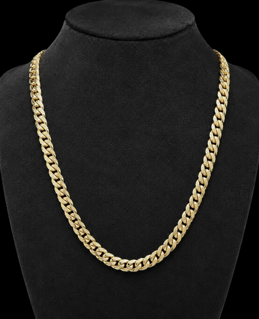14K Pure Yellow Gold Miami Cuban Link Chain 6mm 24" Inc Men's Necklace Box Lock