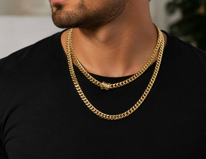 14K Pure Yellow Gold Miami Cuban Link Chain 6mm 24" Inc Men's Necklace Box Lock