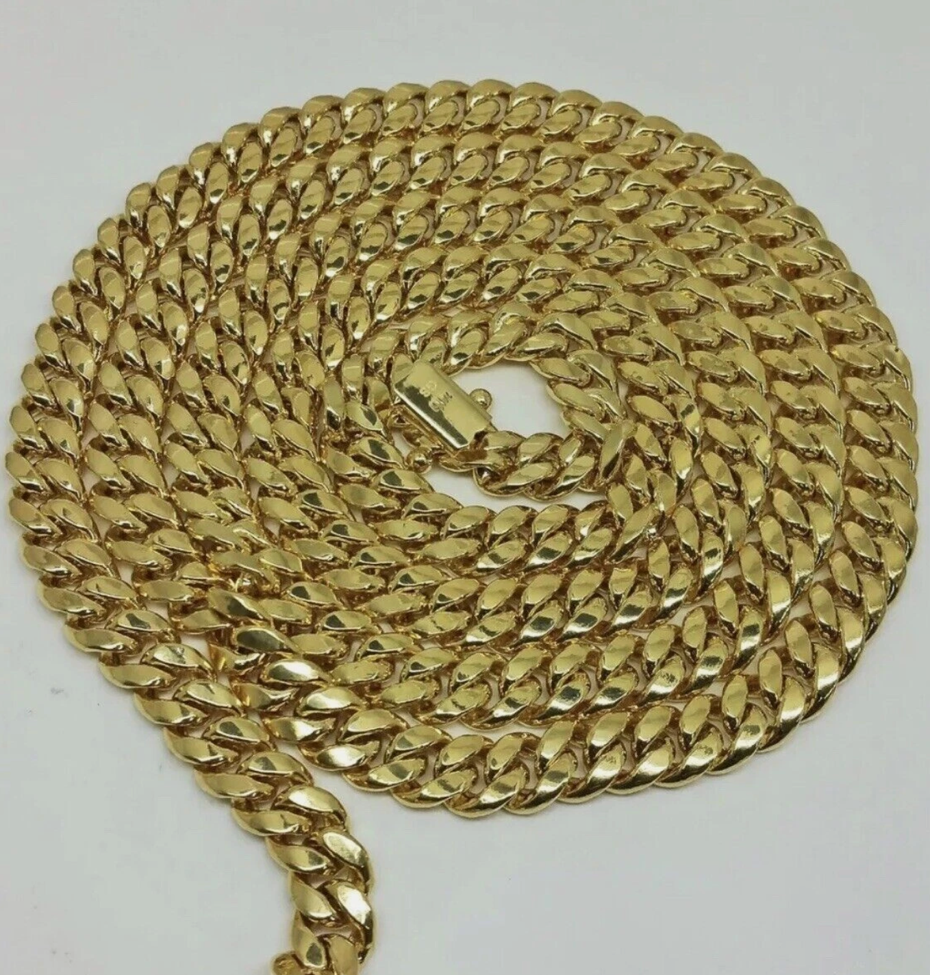 14K Pure Yellow Gold Miami Cuban Link Chain 6mm 24" Inc Men's Necklace Box Lock