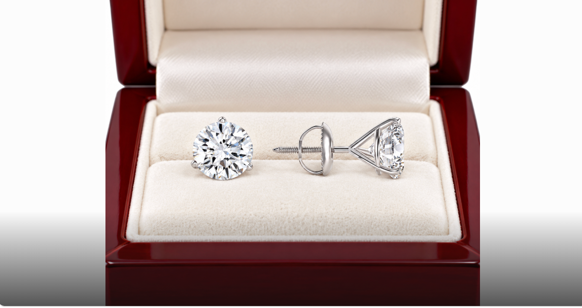 2.00 Ct Round Cut Certified VS1/E Lab Grown Diamond Martini Set Stud Earrings 14K White Gold