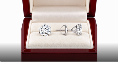 2.00 Ct Round Cut Certified VS1/E Lab Grown Diamond Martini Set Stud Earrings 14K White Gold