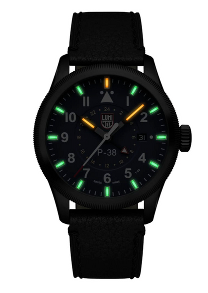 Luminox P-38 Lightning GMT Open Skies Blue Swiss Pilot Men's Watch 42mm XA.9523