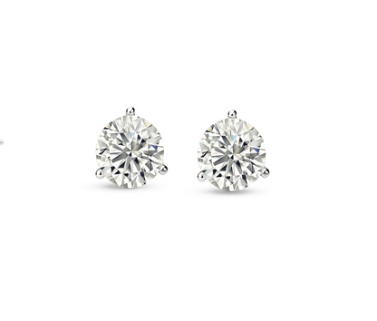 2 Ct.Tw Round Cut IGI Certified VS1/FG Martini Lab Grown Diamond Stud Earrings 14K Solid White Gold Screw Back