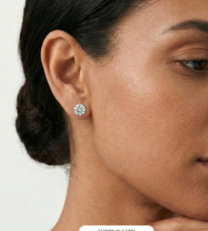 2 Ct.Tw Round Cut IGI Certified VS1/FG Martini Lab Grown Diamond Stud Earrings 14K Solid White Gold Screw Back
