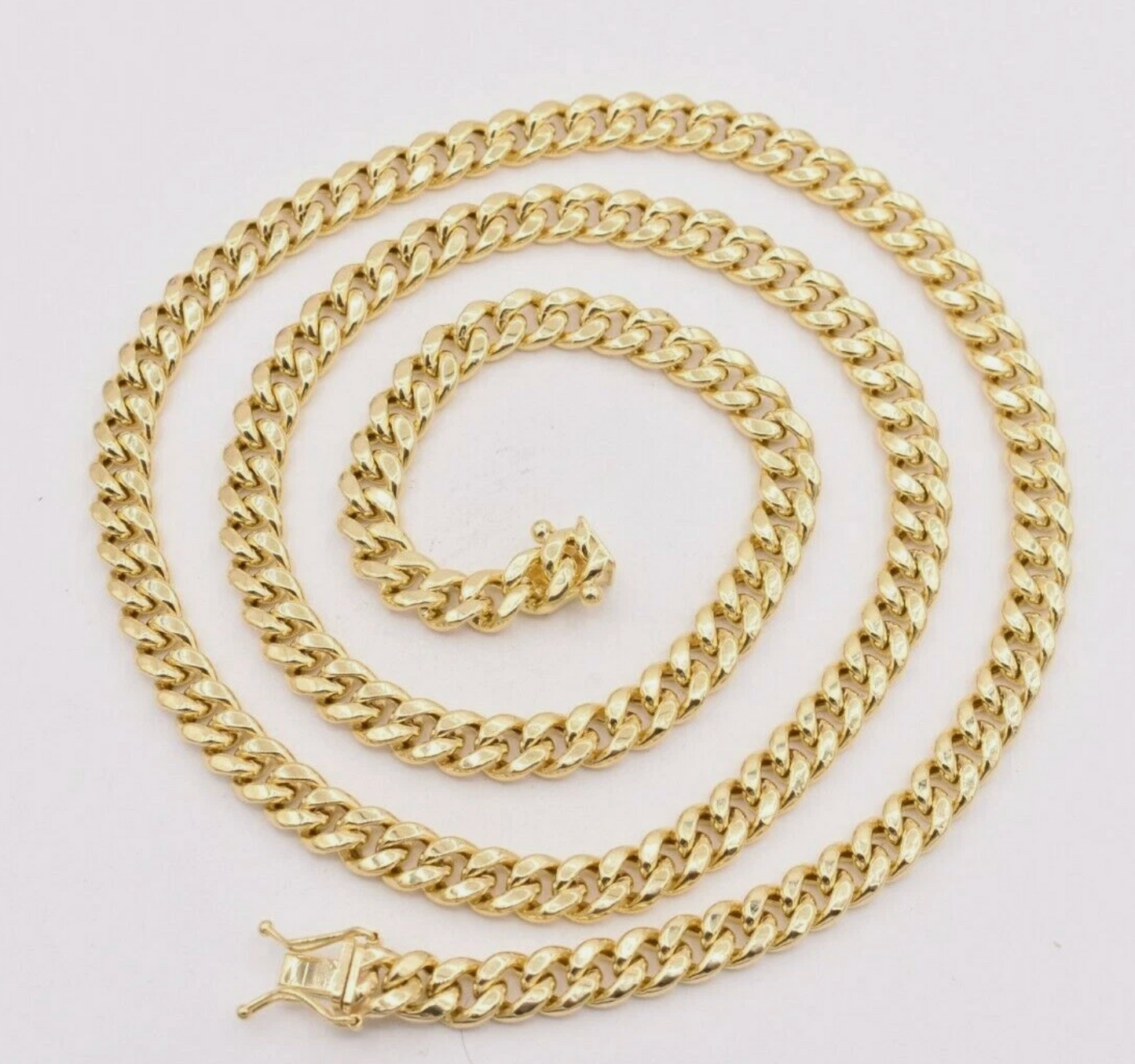 Premium 10K Yellow Gold Miami Cuban Link Chain Necklace 6mm 22 Inch Necklace Box Lock
