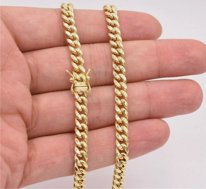 Premium 10K Yellow Gold Miami Cuban Link Chain Necklace 6mm 22 Inch Necklace Box Lock