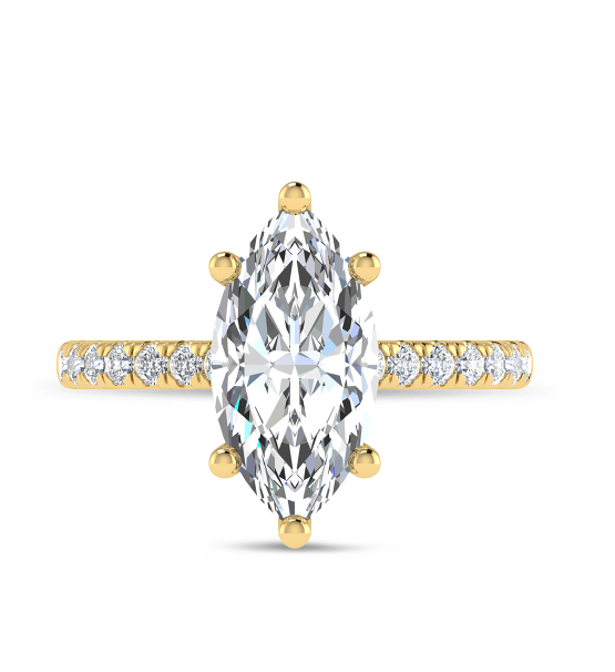 3.43 CTW IGI Certified VS1/DE Marquise Diamond Hidden Halo 14K Solid Yellow Gold Ring