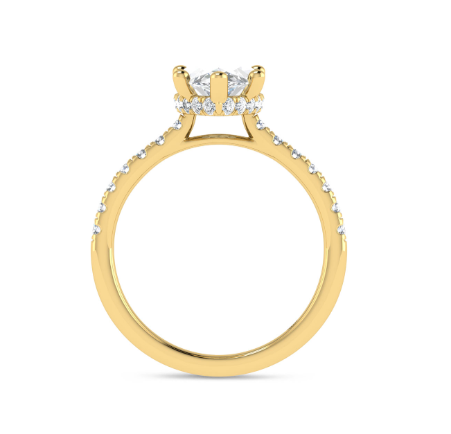 3.43 CTW IGI Certified VS1/DE Marquise Diamond Hidden Halo 14K Solid Yellow Gold Ring