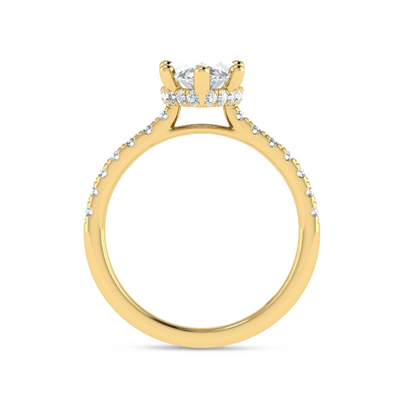3.43 CTW IGI Certified VS1/DE Marquise Diamond Hidden Halo 14K Solid Yellow Gold Ring