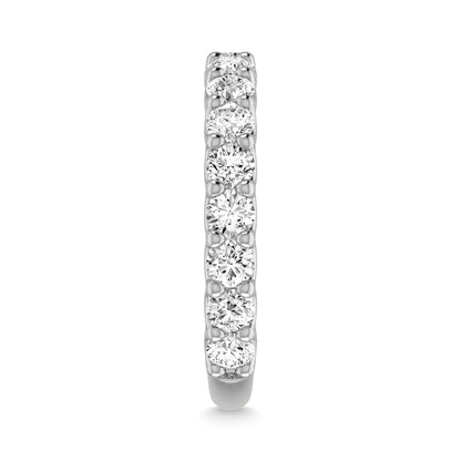 14K White Gold lab Grown Diamond 1 3/8 Ct.Tw. Round Shape Three Forth way Wedding Band