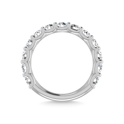 14K White Gold Lab Grown Diamond 1 3/4 Ct.Tw. Round Shape Three Forth Way Wedding Band (size 6.5)