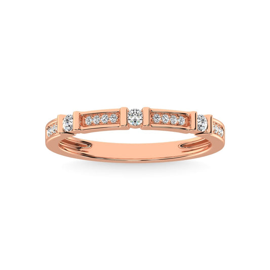 14K Rose Gold 1/6 Ct.Tw. Diamond Stackable Band