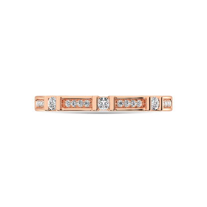 14K Rose Gold 1/6 Ct.Tw. Diamond Stackable Band