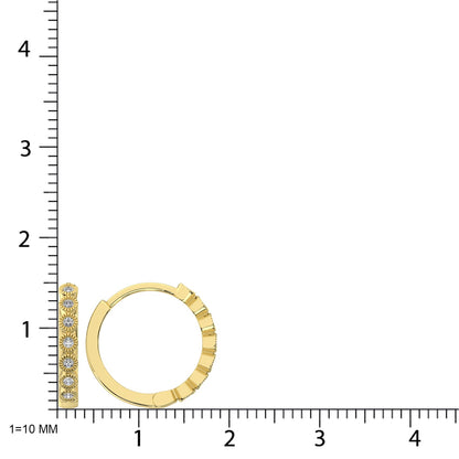 14K White Gold 1/10 Ct.Tw. Diamond Stackable Hoop Earrings