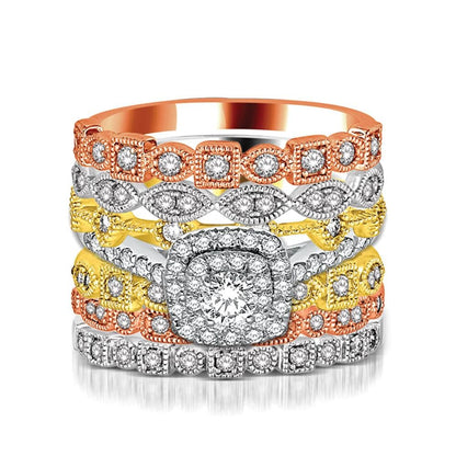 14K Rose Gold 1/10 Ct.Tw. Diamond Stackable Band