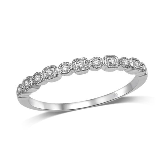 14K White Gold 1/10 Ct.Tw. Diamond Stackable Band