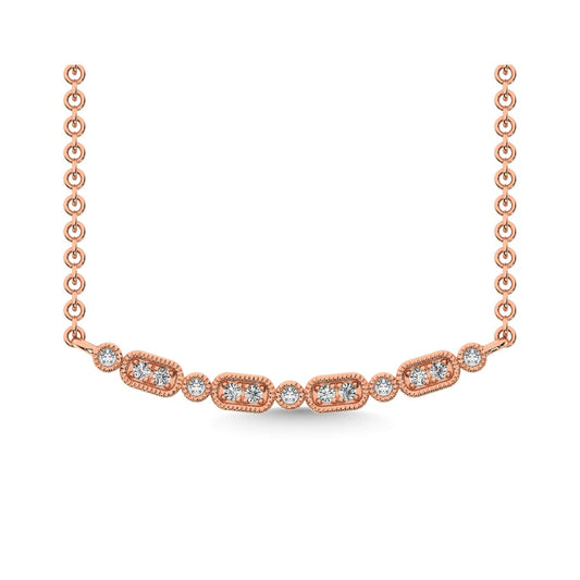 14K Rose Gold 1/10 Ct.Tw. Diamond Stackable Necklace