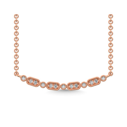 14K Rose Gold 1/10 Ct.Tw. Diamond Stackable Necklace
