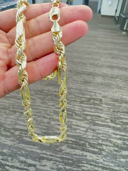 10K Solid Yellow Gold Milano Chain 8mm Width 24" Long Necklace Lobster Lock
